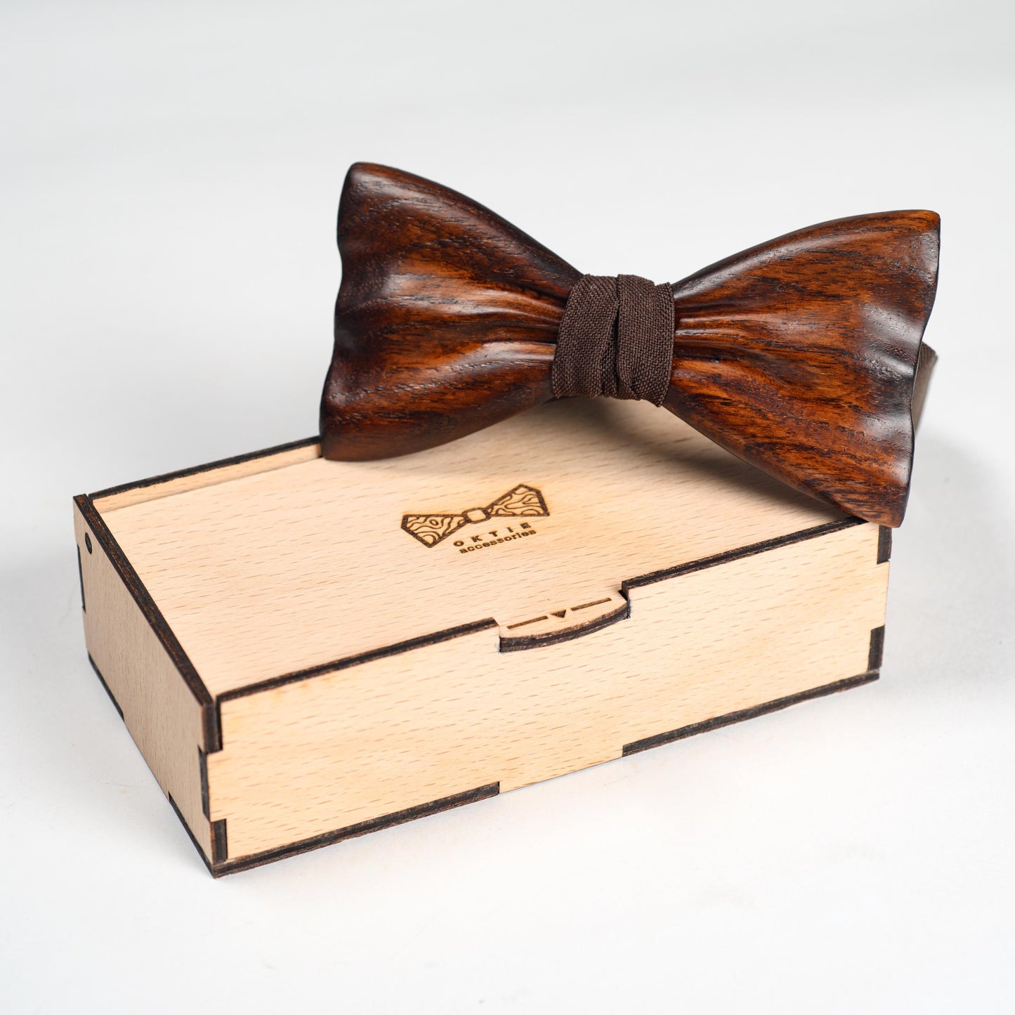 Brown Wood Bow Tie For Men Personalized Wedding Accessory
