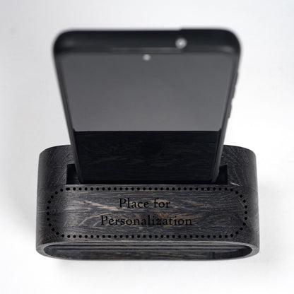 Custom engraved wooden phone speaker, personalized gift for husband, dad, or anniversary.