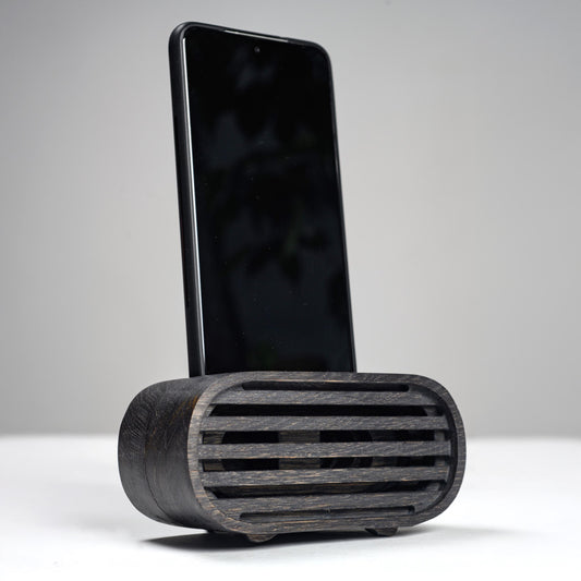 Handmade wooden phone speaker made of oak, passive amplifier for iPhone and Android, personalized sound dock