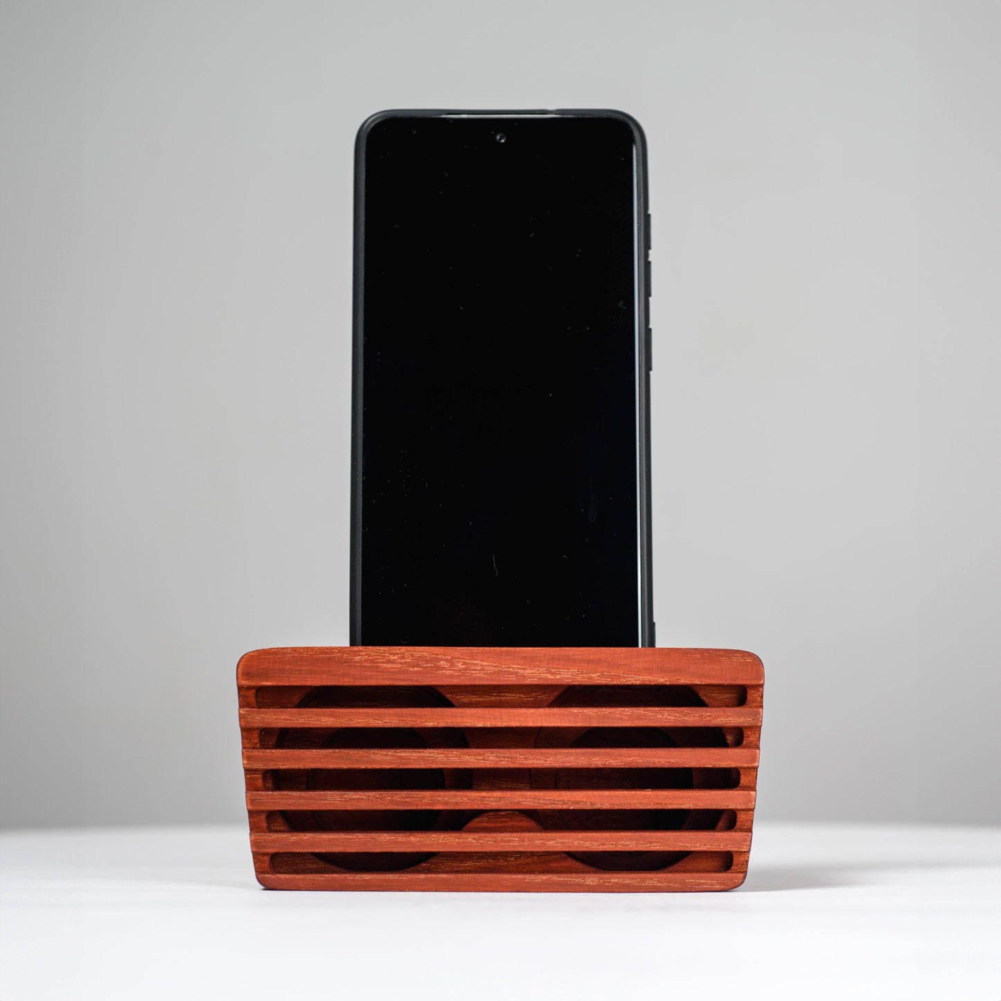 Wooden Phone Speaker Stand Desk Organizer & Personalized Decor Gift – Thoughtful Gift for Husband Dad