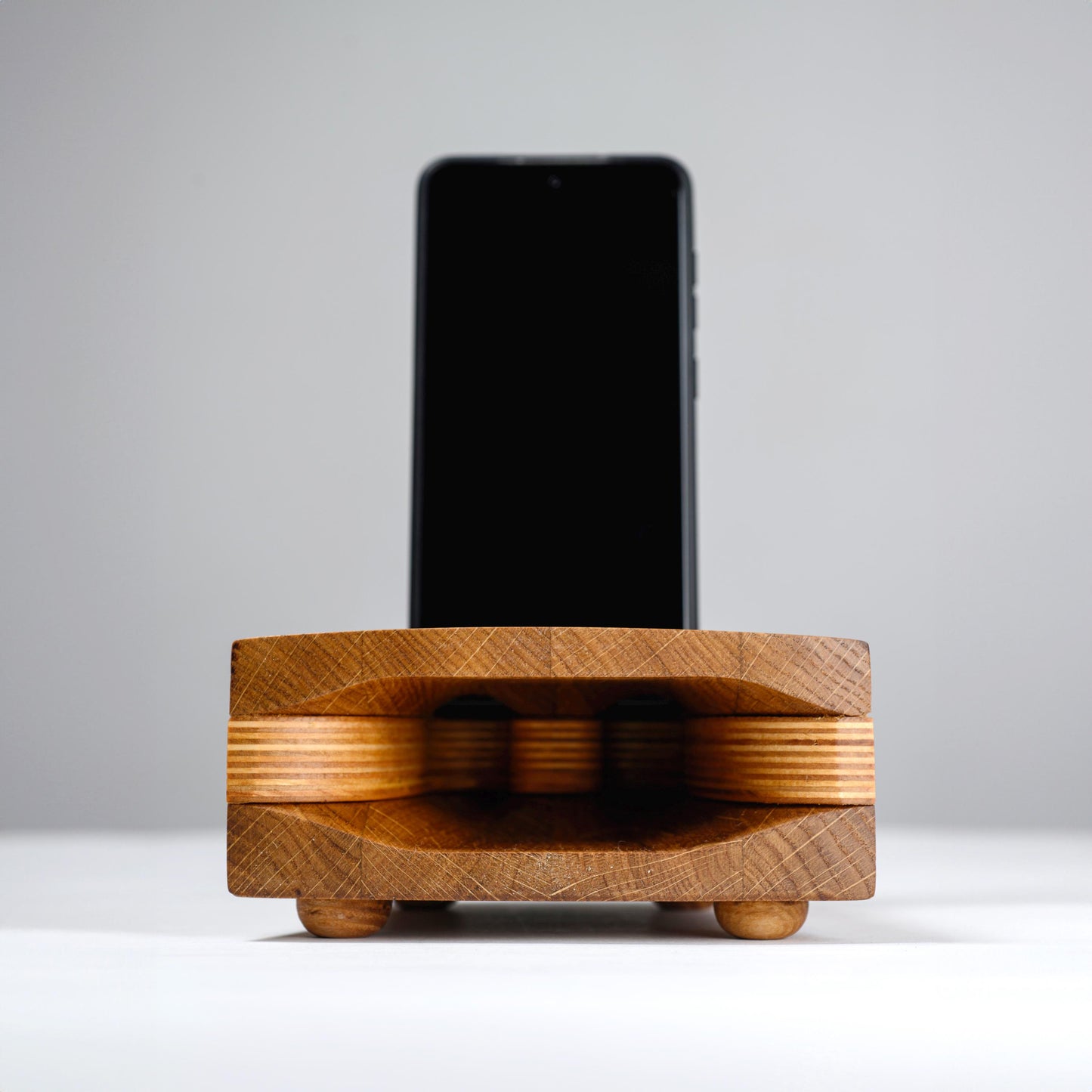 Wood Phone Stand Acoustic Speaker Charging Station Anniversary Gift for Husband Birhday Gift