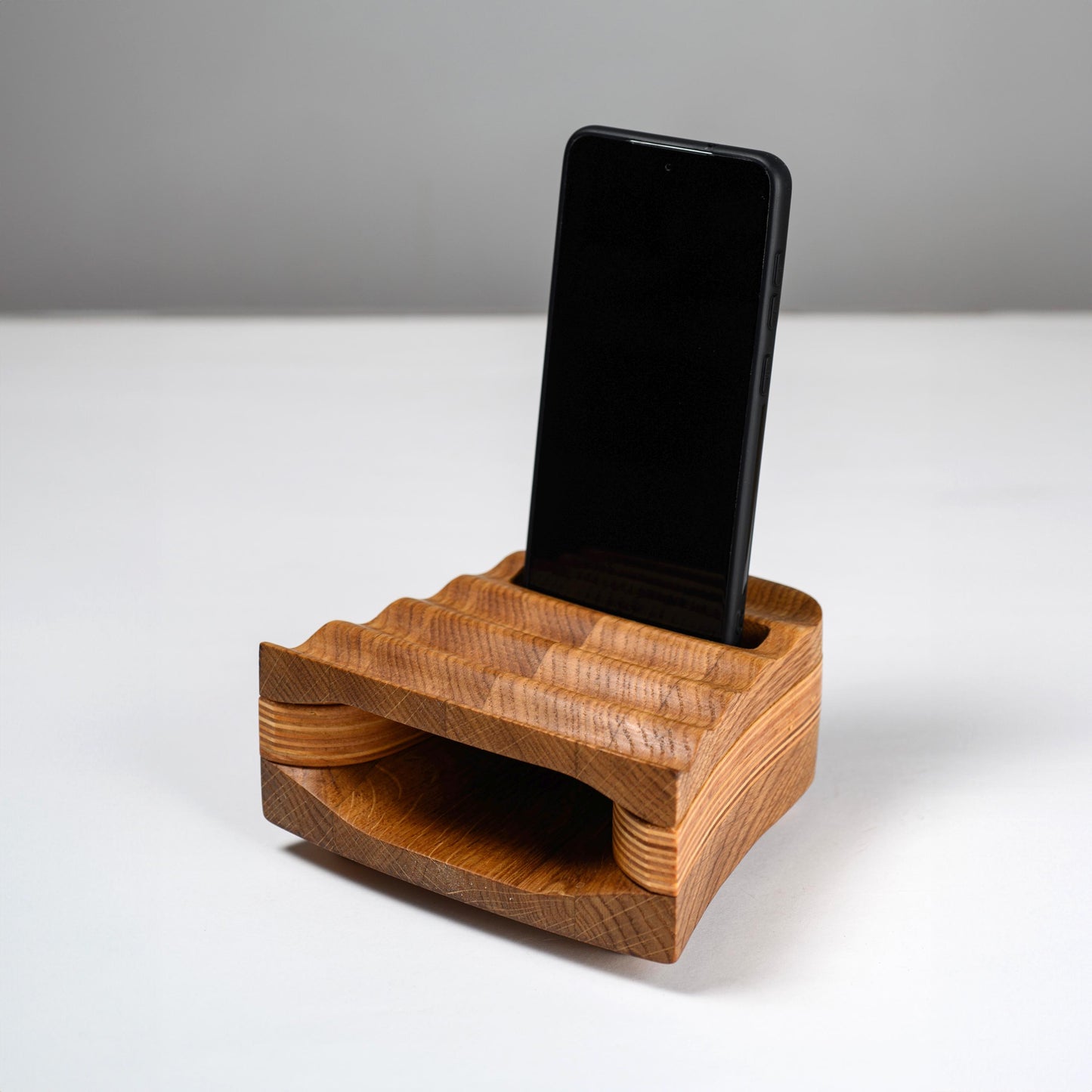 Wood Phone Stand Acoustic Speaker Charging Station Anniversary Gift for Husband Birhday Gift