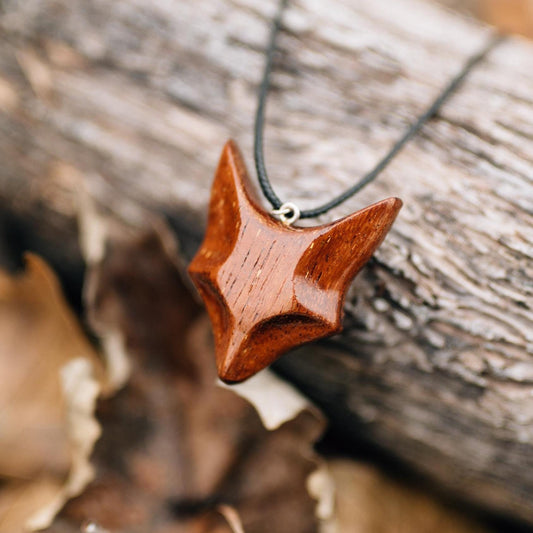 Personalized Merbau Wood Fox Necklace: Engraved Gift Box