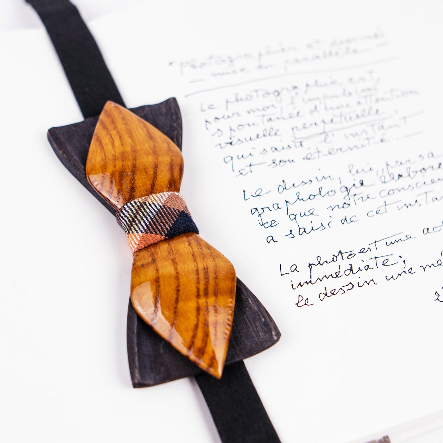 Engraved wooden box with a stylish wooden bow tie inside, the perfect personalized gift for him.