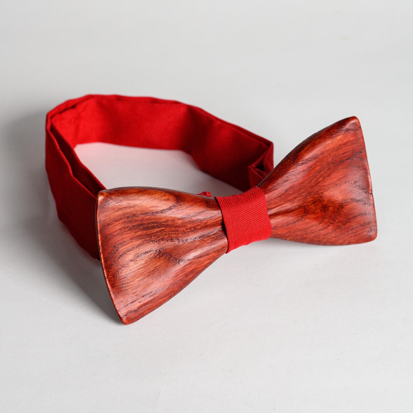 Classic Red Wooden Bow Tie For Men Wedding Accessory