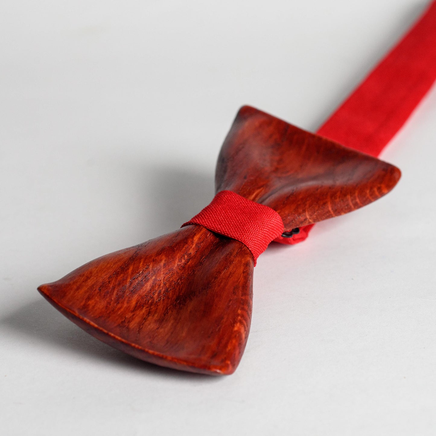 Classic Red Wooden Bow Tie For Men Wedding Accessory