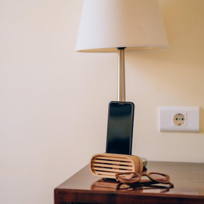 Wooden Phone Speaker Stand – Passive Acoustic Amplifier – Personalized Gift for Him