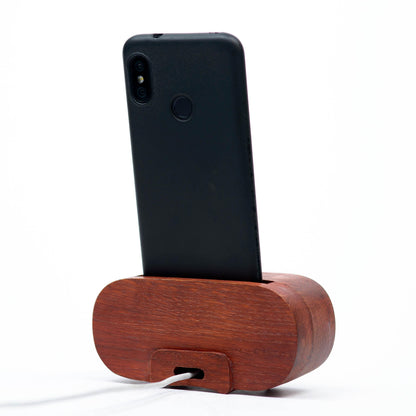 Minimalist Wood Desk Organizer, Modern Phone Stand Speaker, Aesthetic Workspace Decor