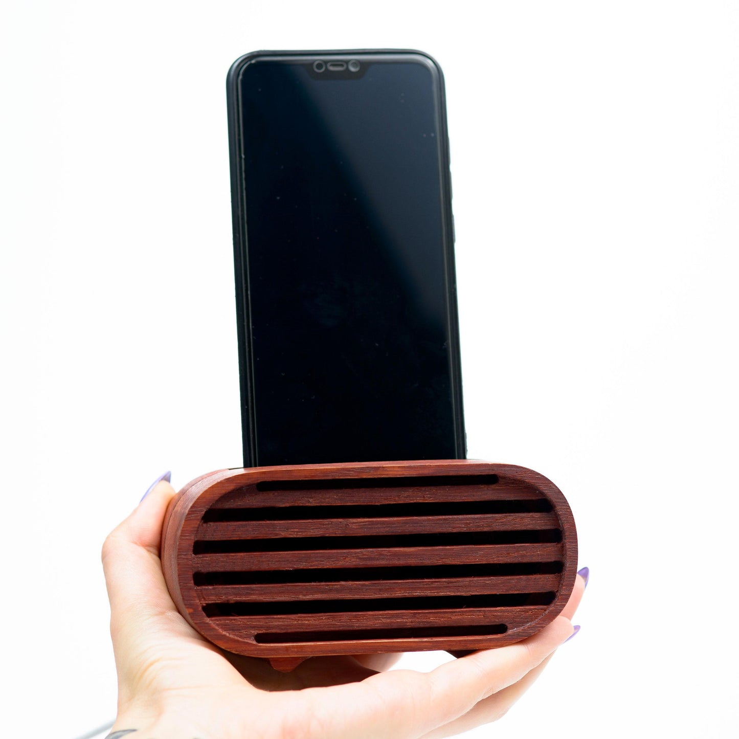 Minimalist Wood Desk Organizer, Modern Phone Stand Speaker, Aesthetic Workspace Decor