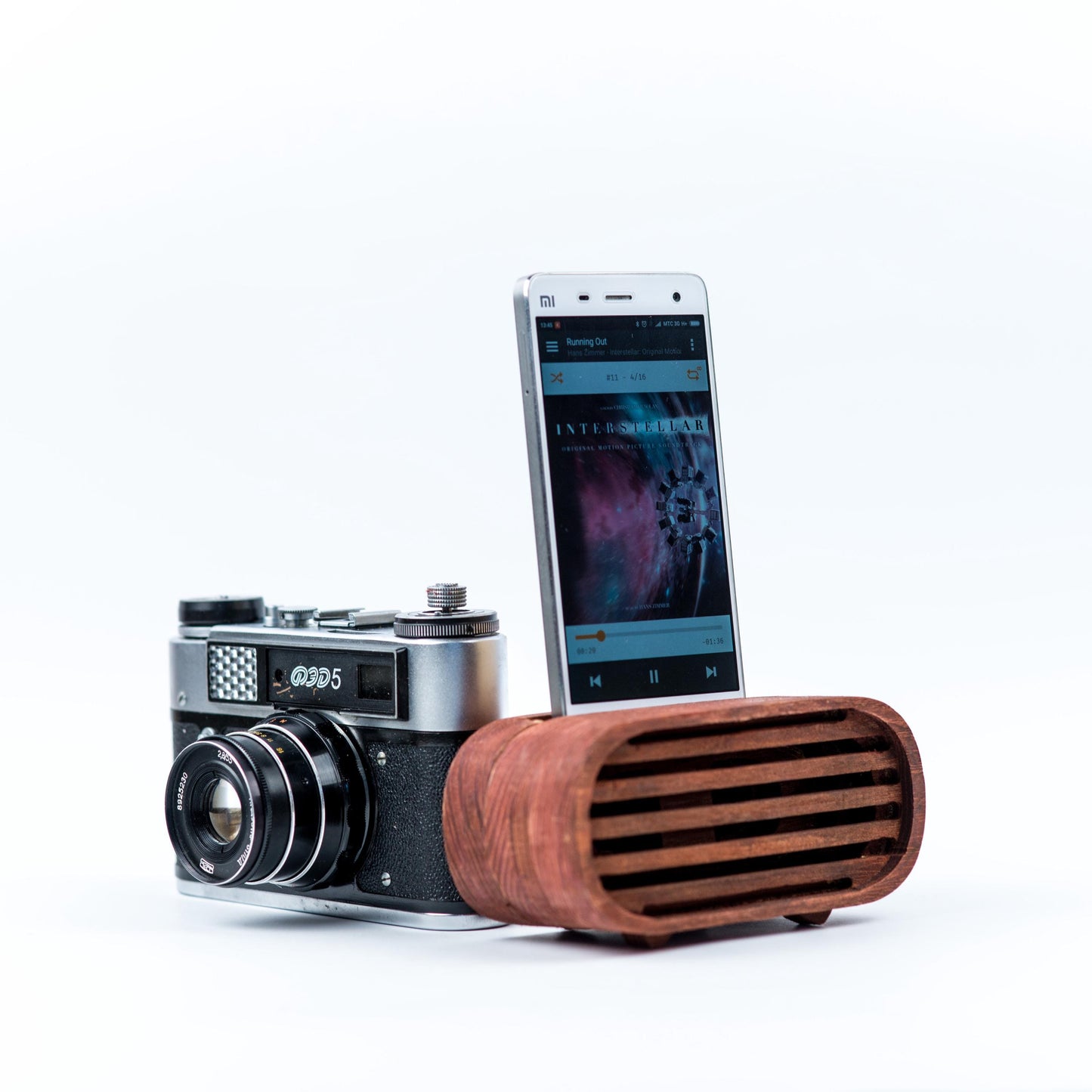 Minimalist Wood Desk Organizer, Modern Phone Stand Speaker, Aesthetic Workspace Decor