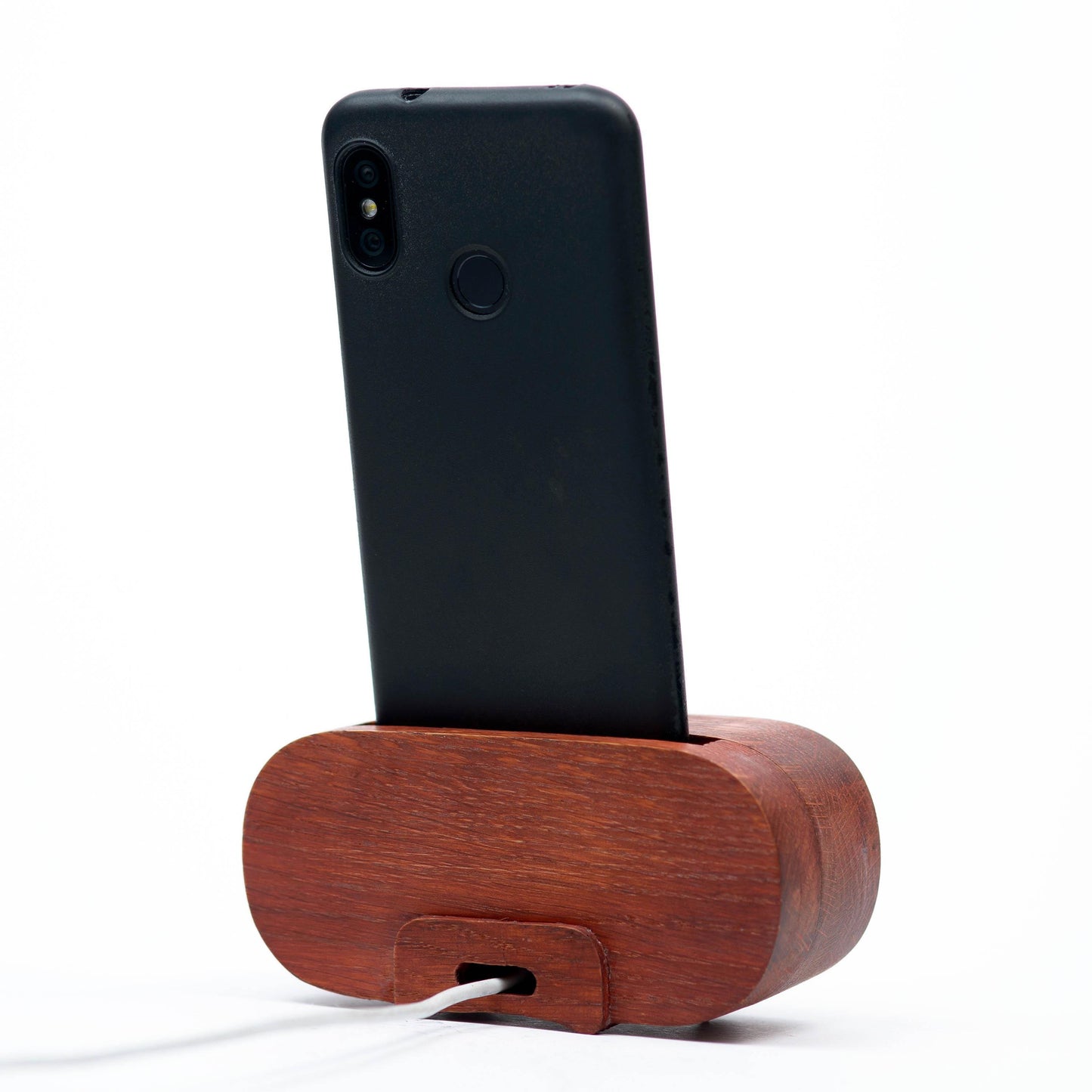 Wooden Phone Speaker Stand – Passive Acoustic Amplifier – Personalized Gift for Him