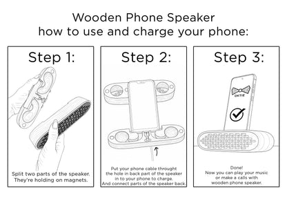 Personalized Wooden Phone Speaker Dock: Acoustic Amplifier, Desk Organizer
