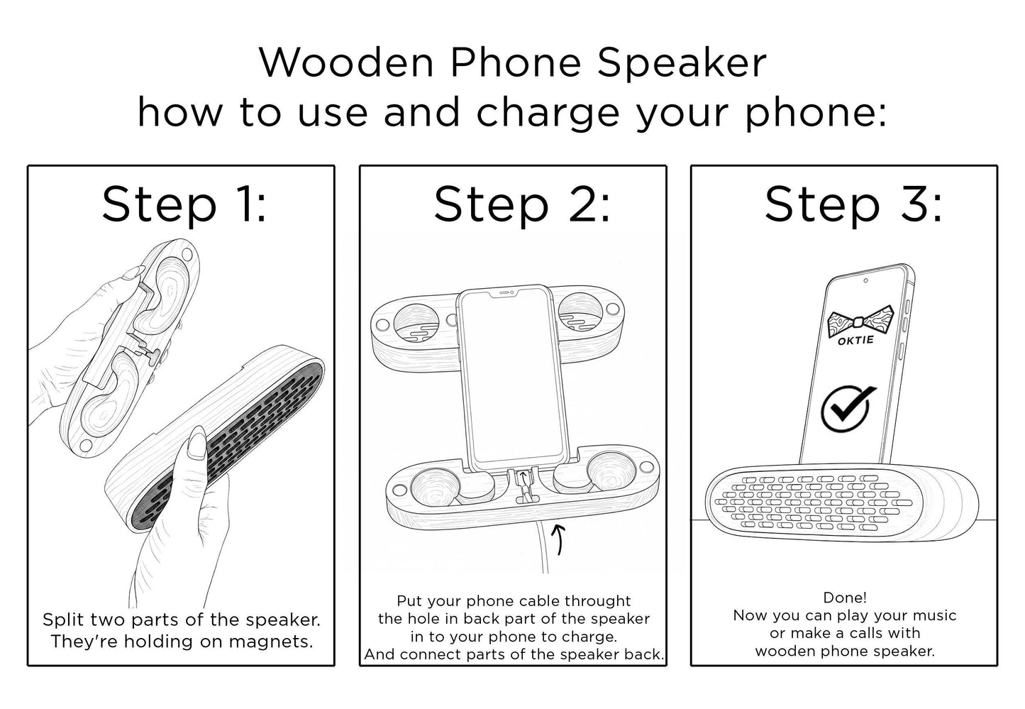 Personalized Decor Gift– Handmade Wooden Phone Speaker & Desk Organizer