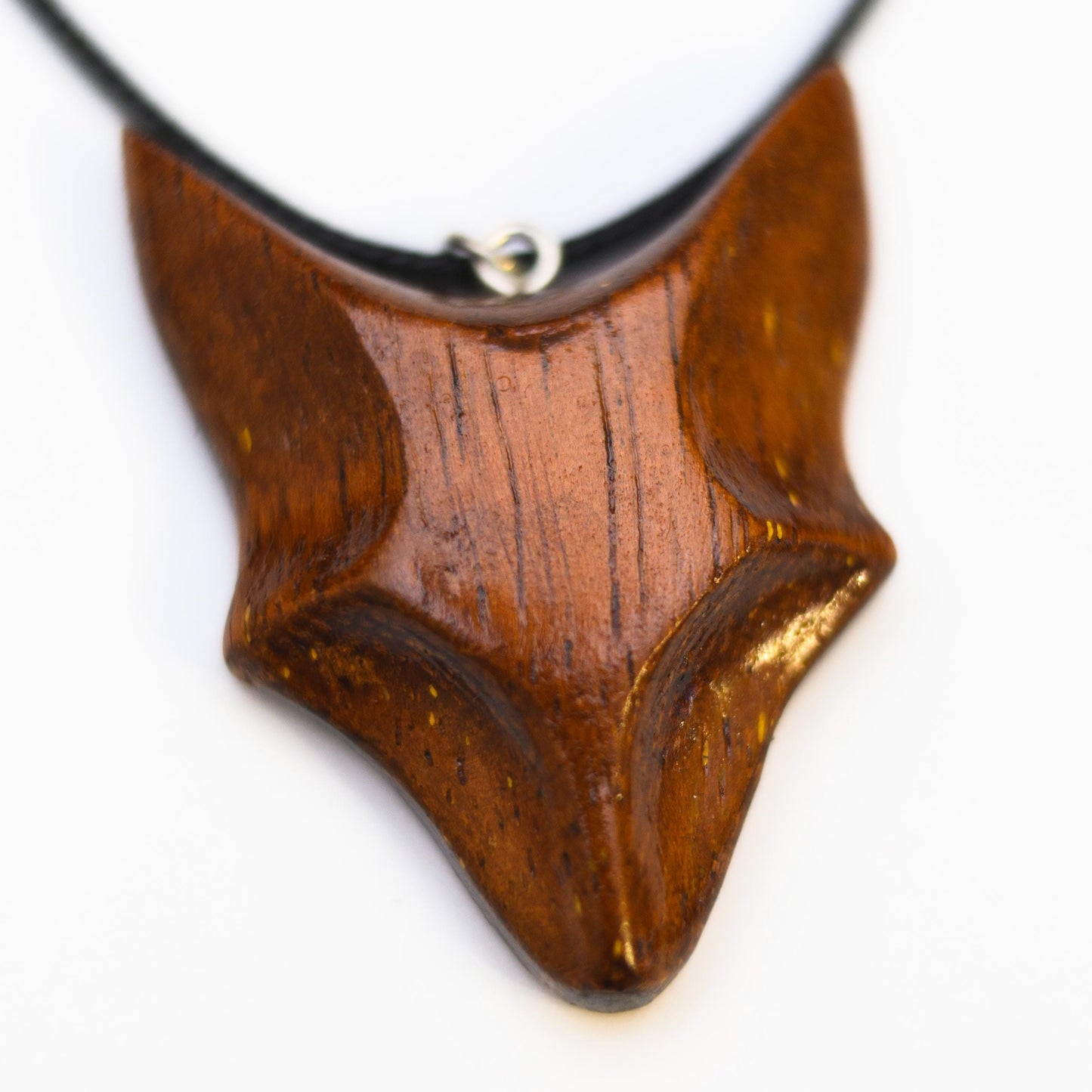 Personalized Merbau Wood Fox Necklace: Engraved Gift Box