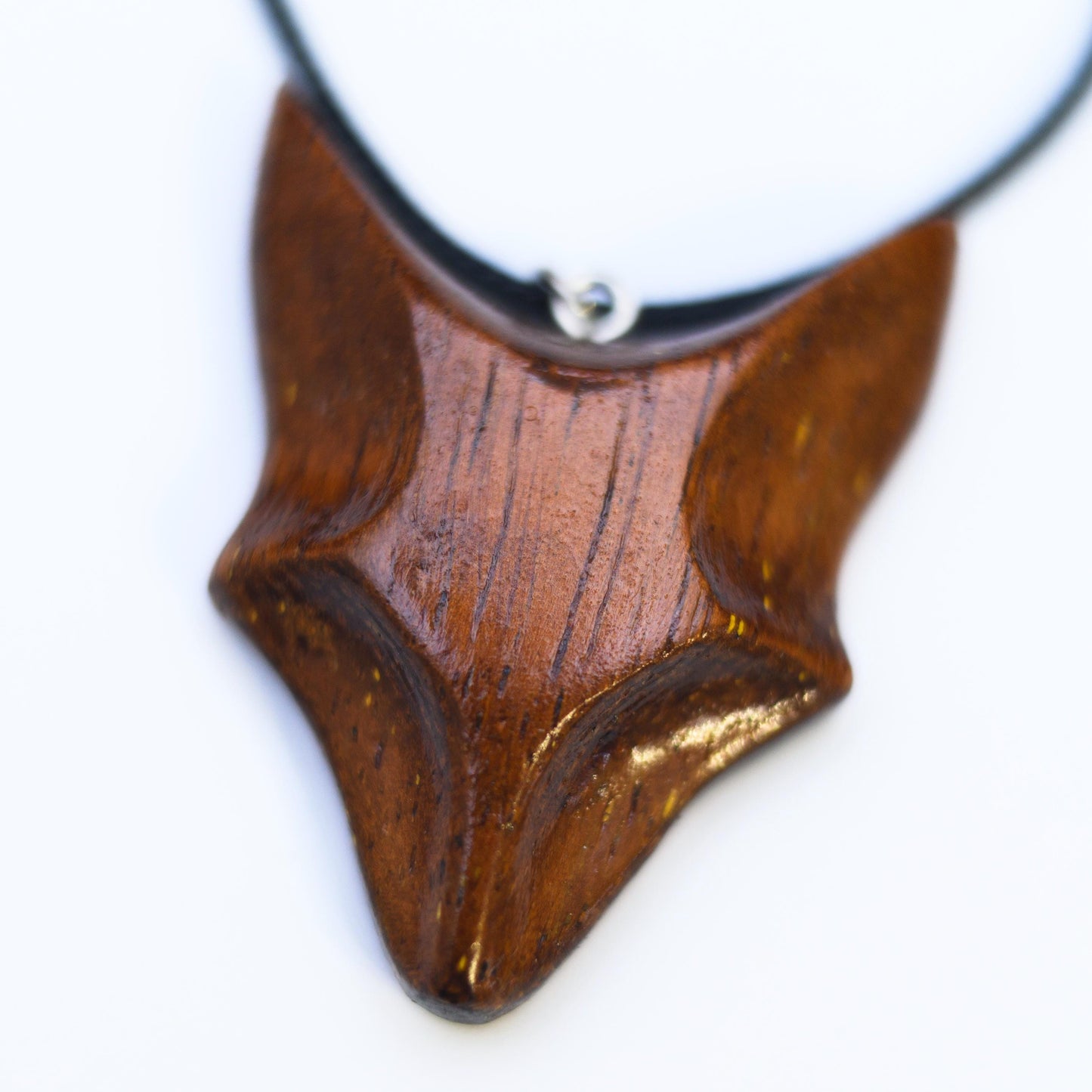 Personalized Merbau Wood Fox Necklace: Engraved Gift Box