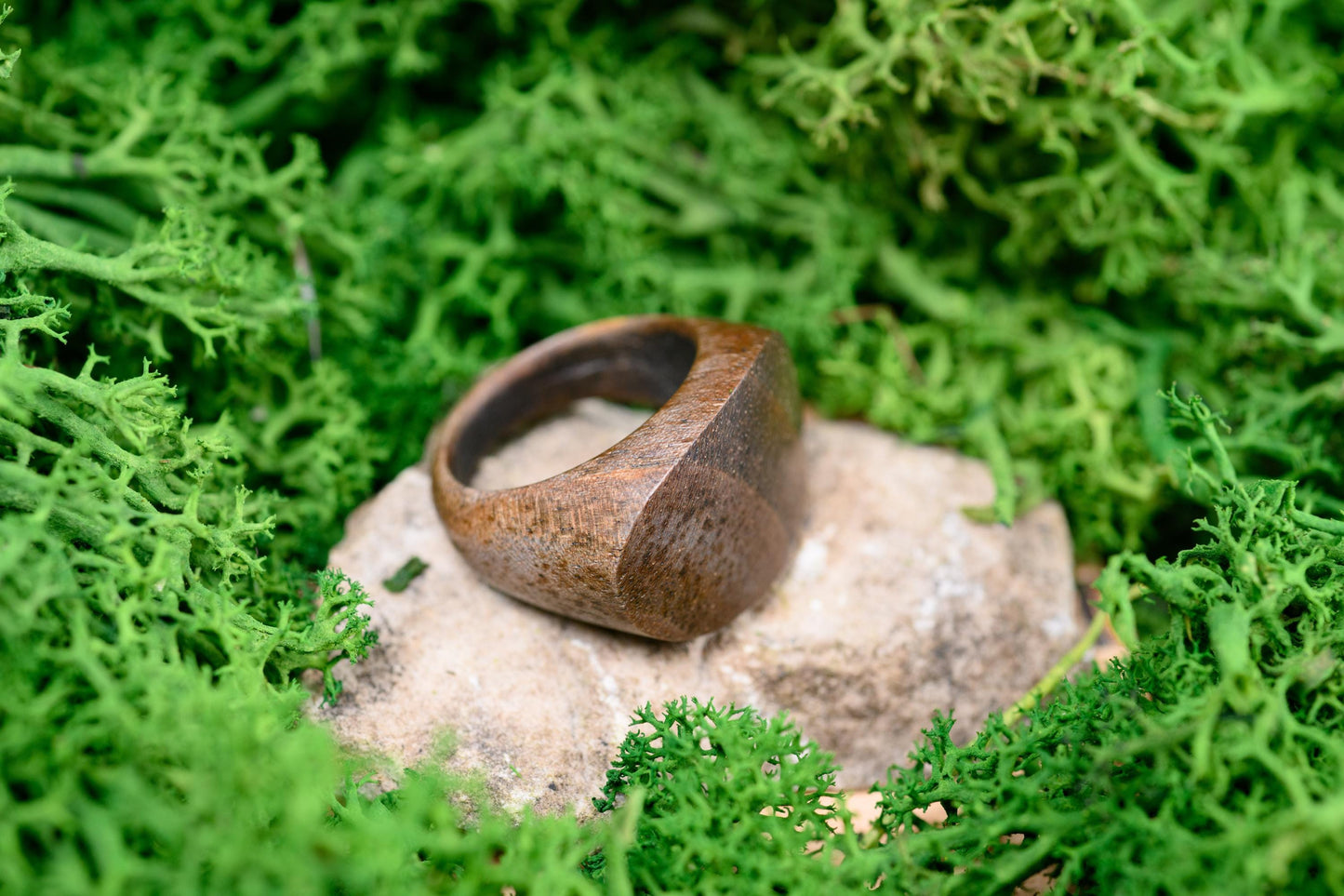 Unisex Walnut Wooden Ring for Couple Wood Rings for 5th Anniversary Gift