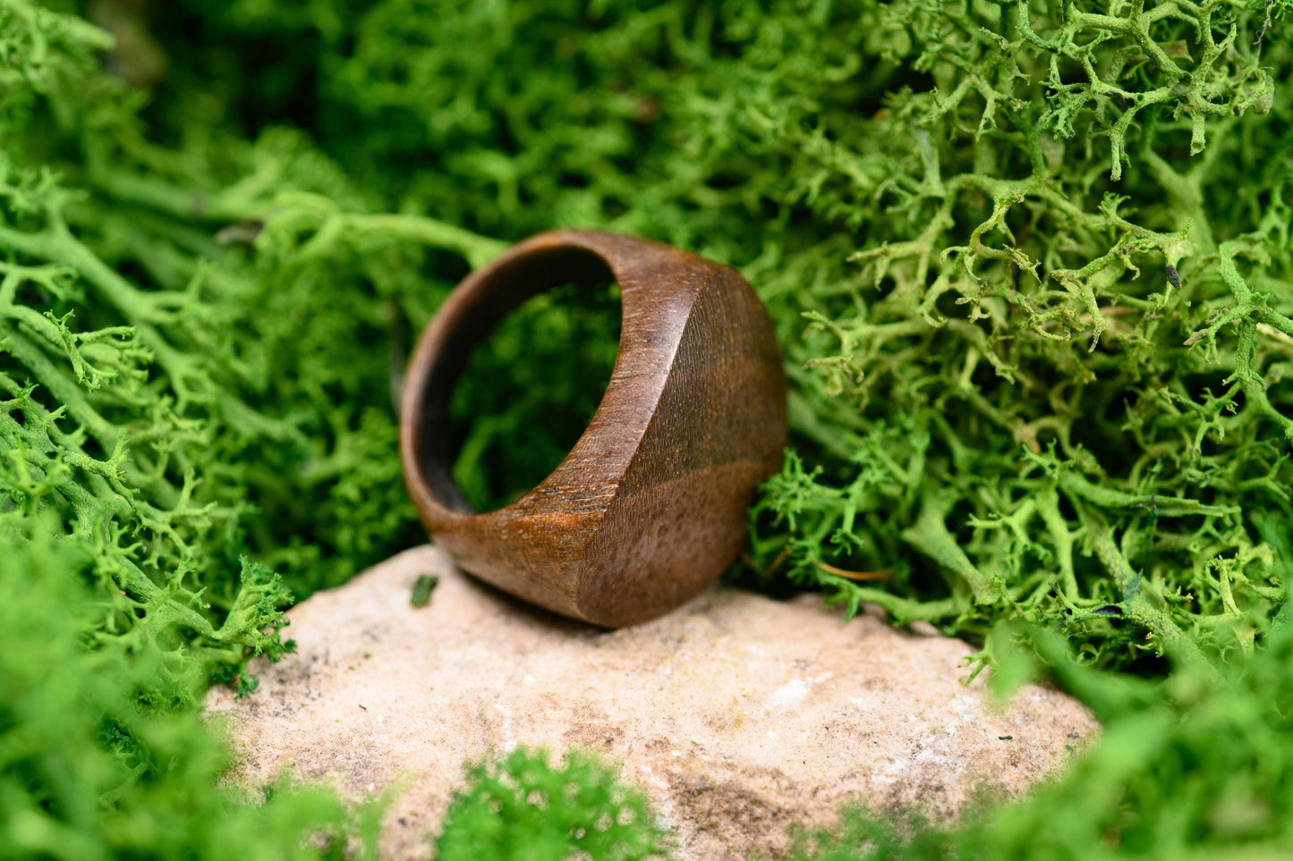 Unisex Walnut Wooden Ring for Couple Wood Rings for 5th Anniversary Gift