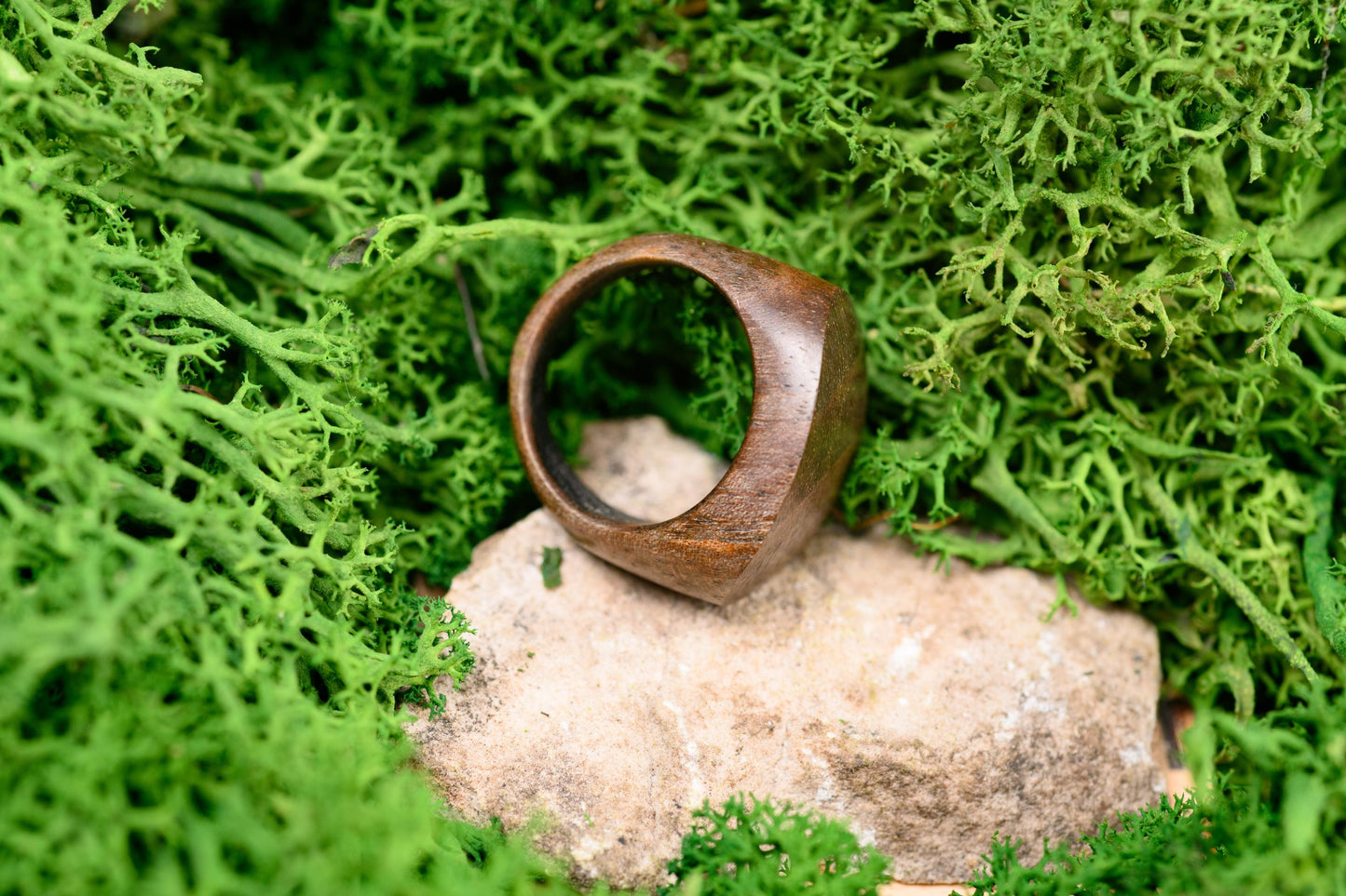 Unisex Walnut Wooden Ring for Couple Wood Rings for 5th Anniversary Gift