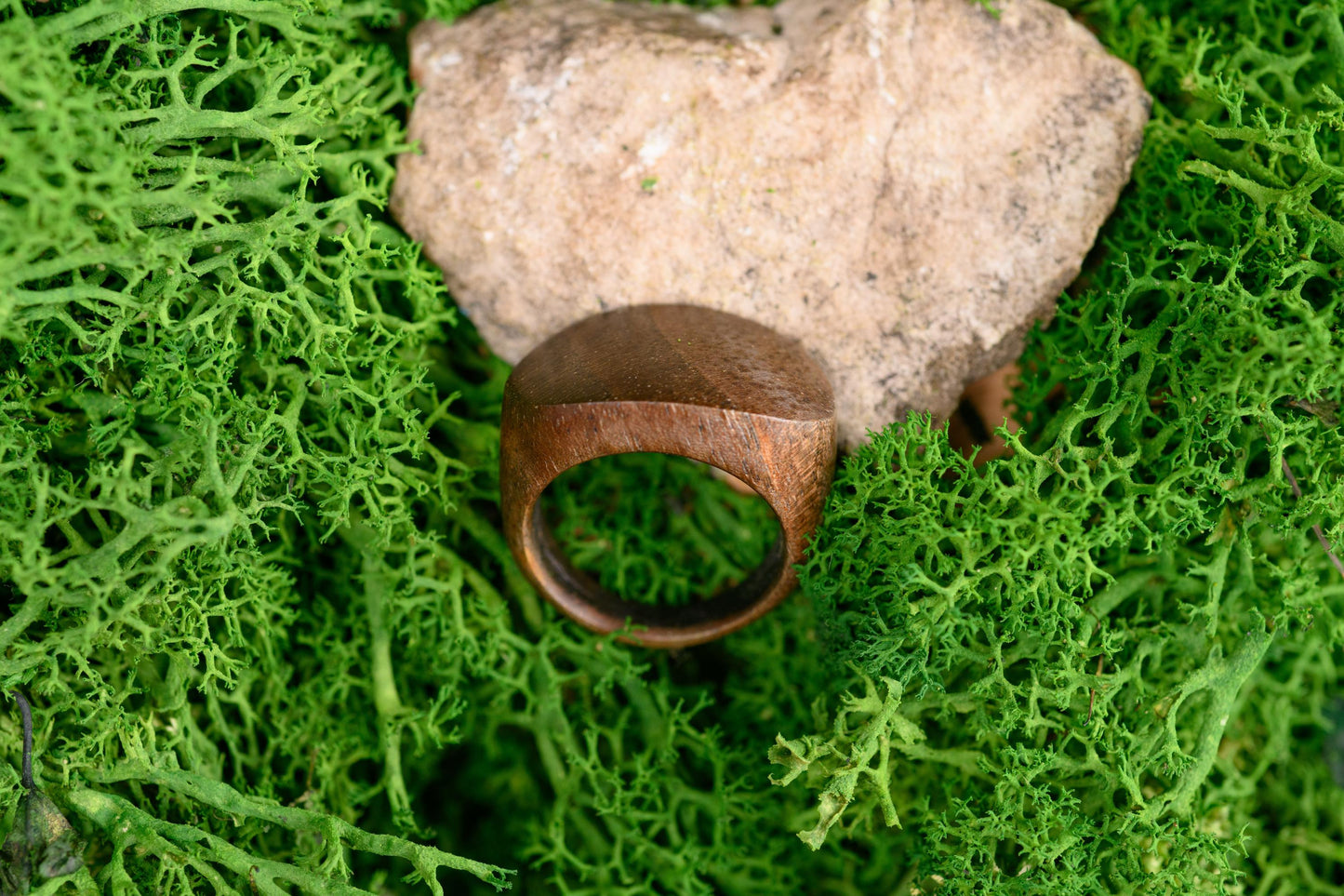 Unisex Walnut Wooden Ring for Couple Wood Rings for 5th Anniversary Gift