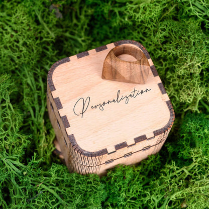 Pyramid Walnut Wood Ring