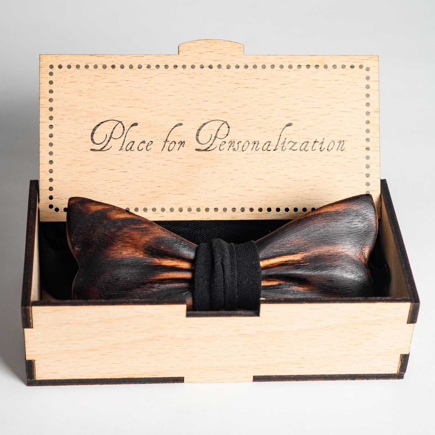 Handmade Oak Wood Bow Tie: Brown Barn Wedding Groomsmen Gift