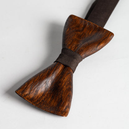 Handmade Oak Wood Bow Tie: Groomsmen Wedding Bowtie
