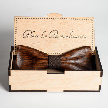 Handmade Oak Wood Bow Tie: Groomsmen Wedding Bowtie