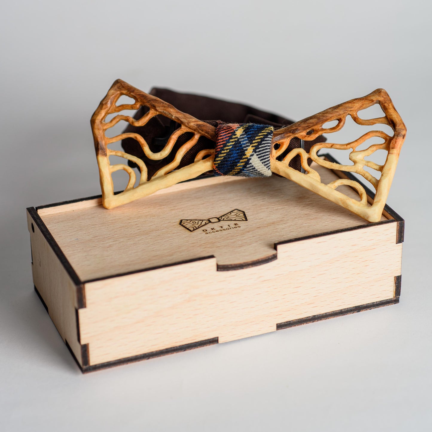 Handmade Ash Wood Bow Tie: Groomsmen Gift Wedding Accessory