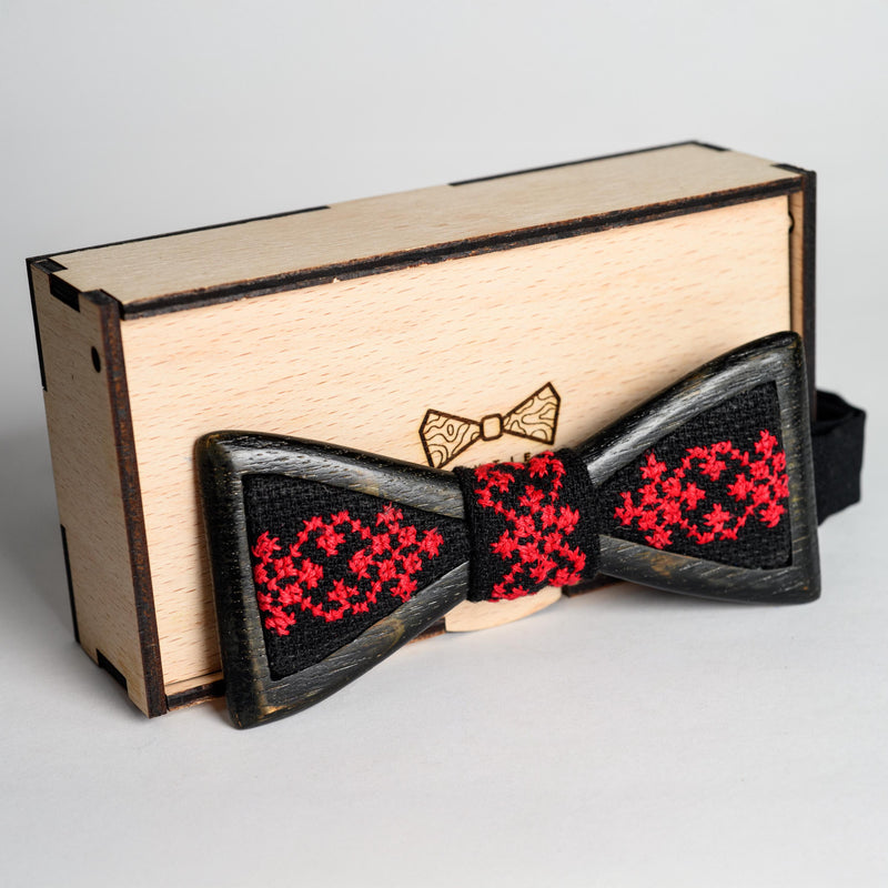 Ethnic Wooden Bow Tie: Ukrainian Ornament, Groomsmen Gift