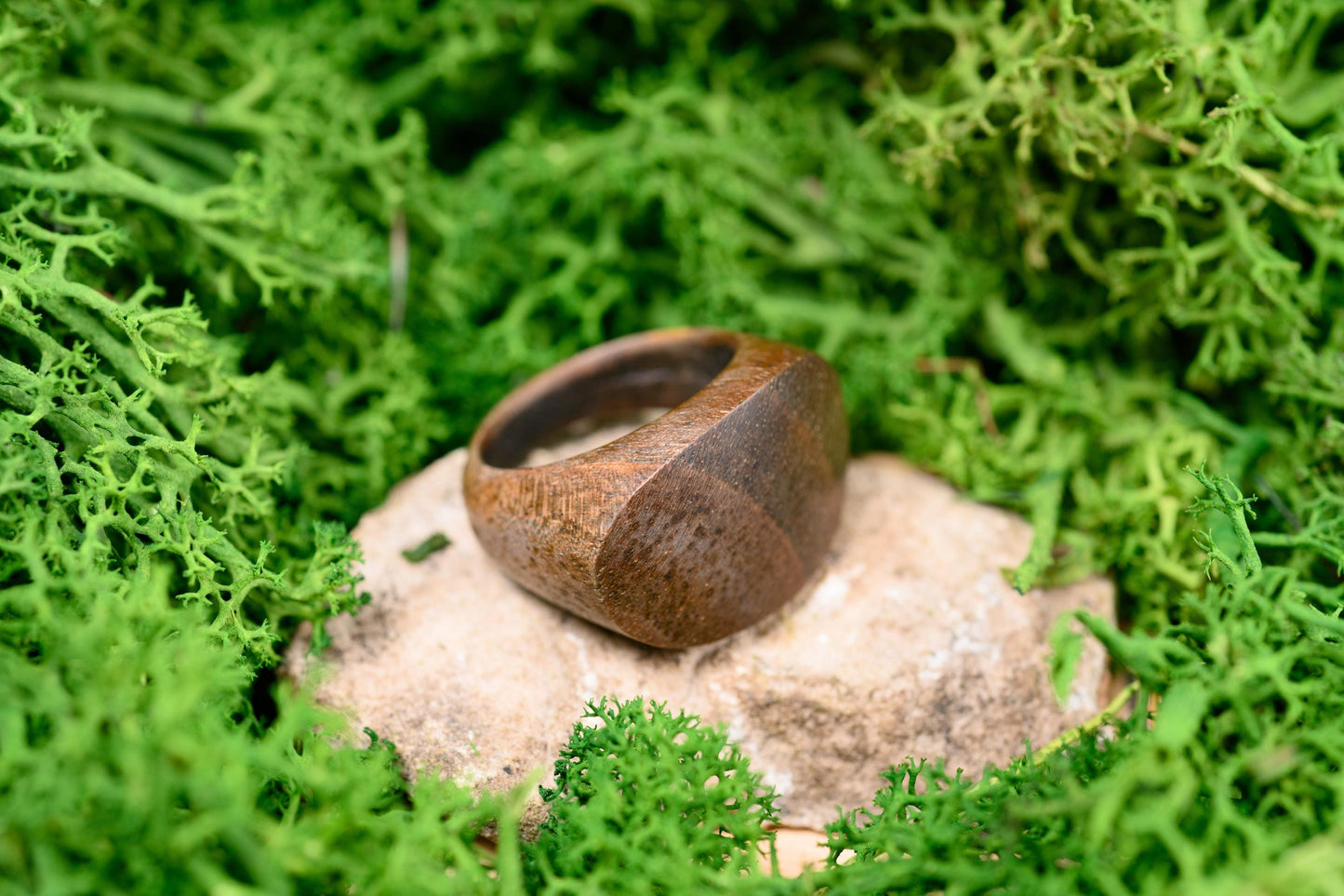 Unisex Walnut Wooden Ring for Couple Wood Rings for 5th Anniversary Gift
