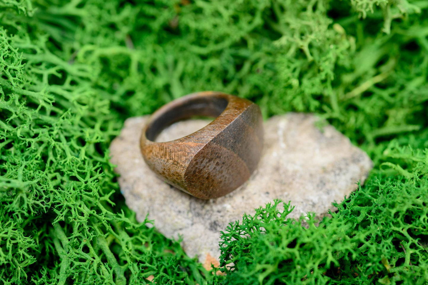 Unisex Walnut Wooden Ring for Couple Wood Rings for 5th Anniversary Gift