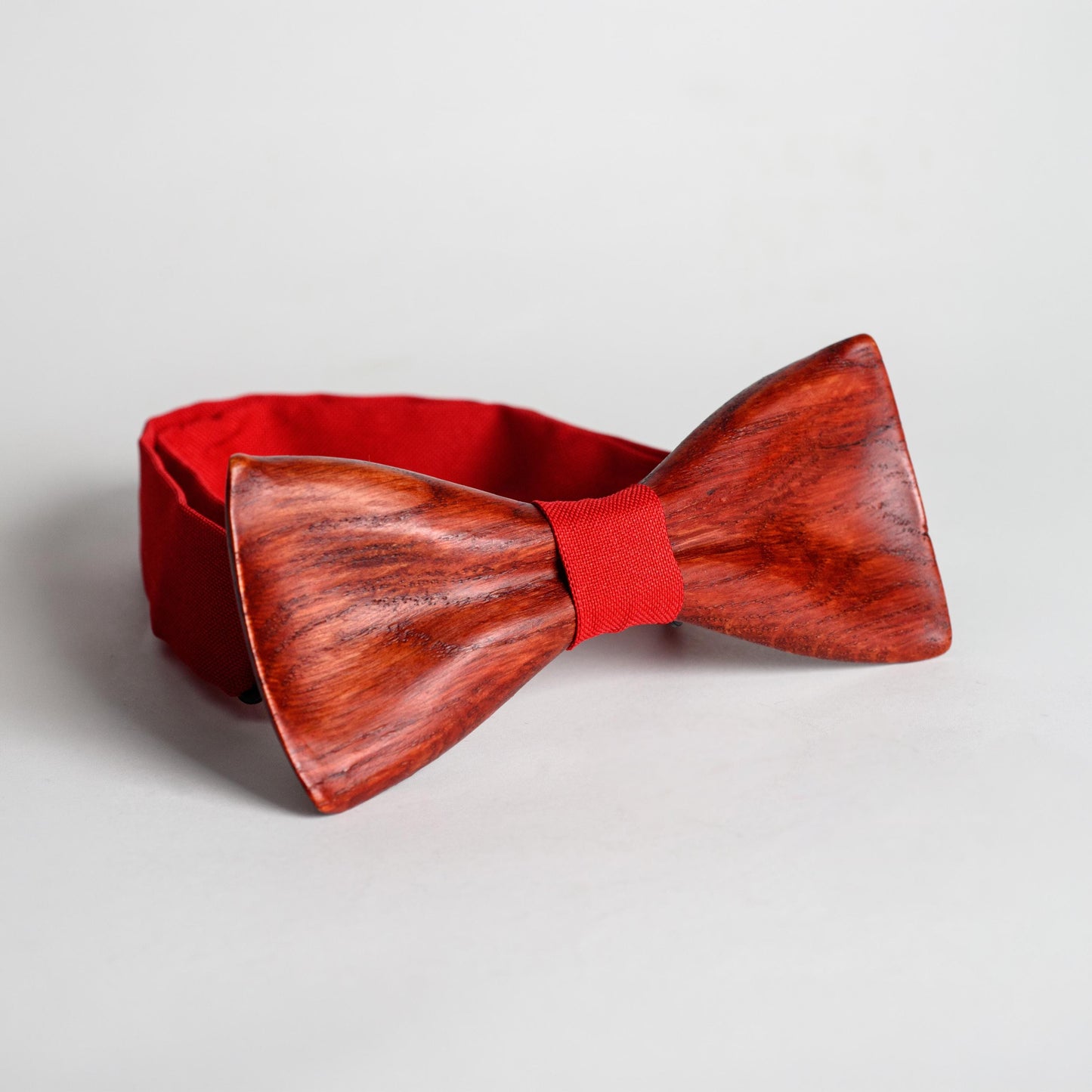 Classic Red Wooden Bow Tie For Men Wedding Accessory
