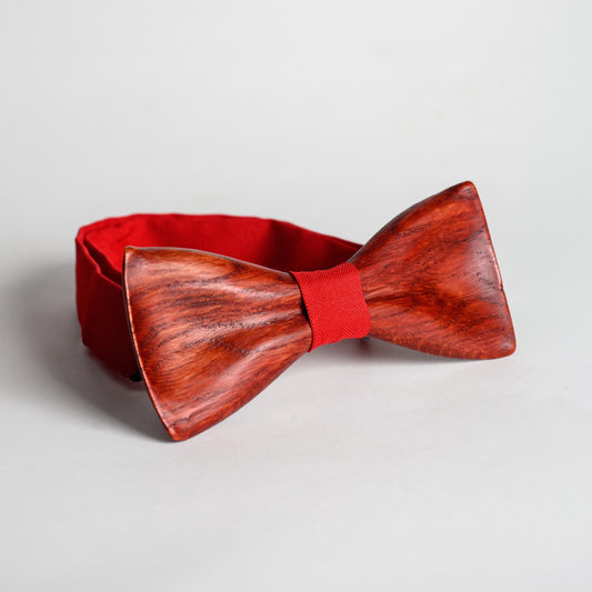 Classic Red Wooden Bow Tie For Men Wedding Accessory