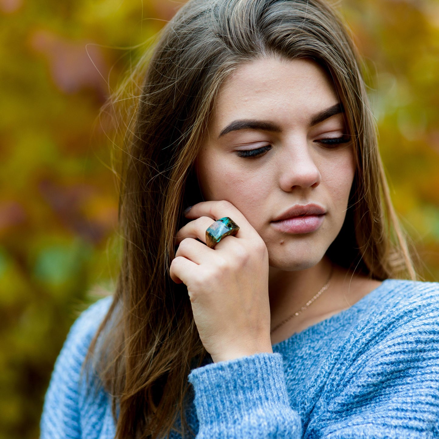 Personalized Wooden Ring – Mountain Landscape Ring, 5th Anniversary Gift for Wife, Mothers Day Jewelry