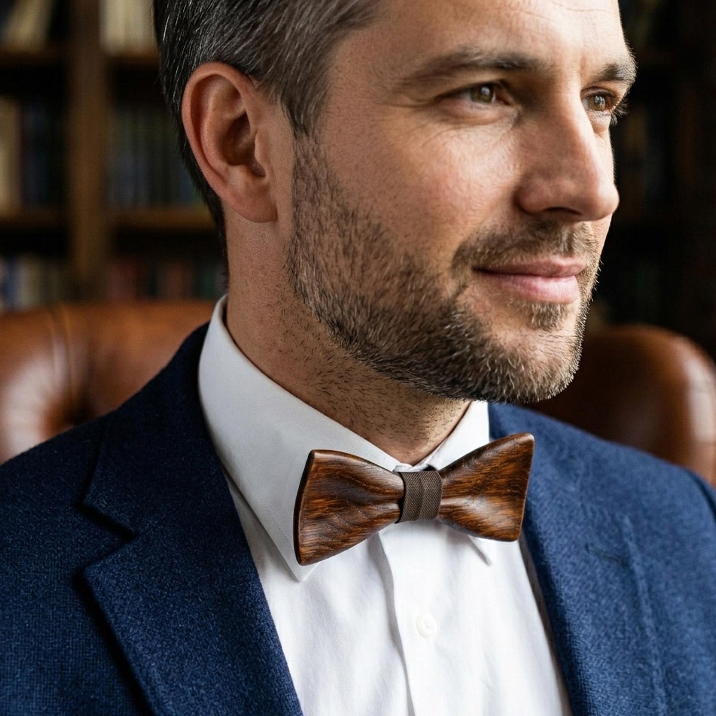 Handmade Oak Wood Bow Tie: Groomsmen Wedding Bowtie