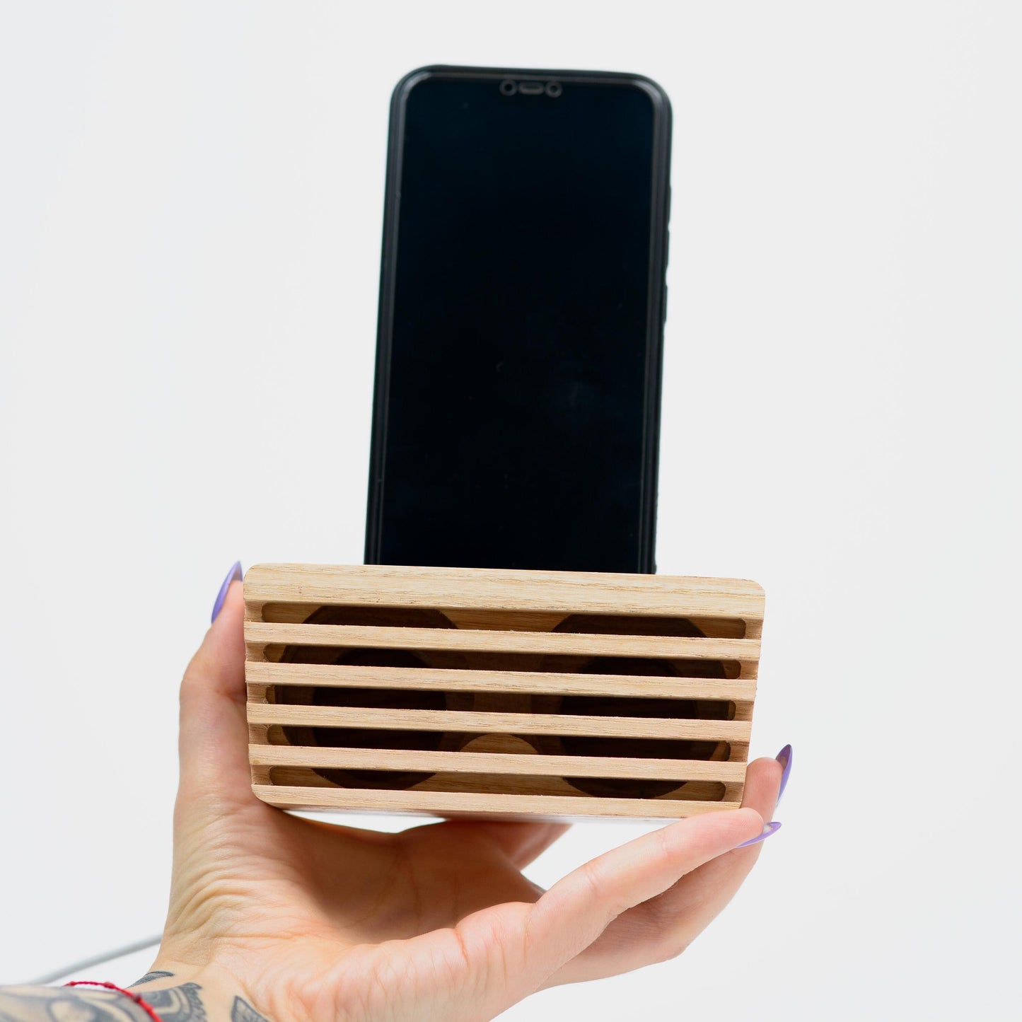 Wood Phone Stand Personalized 5th Anniversary Gift - Phone Accessories