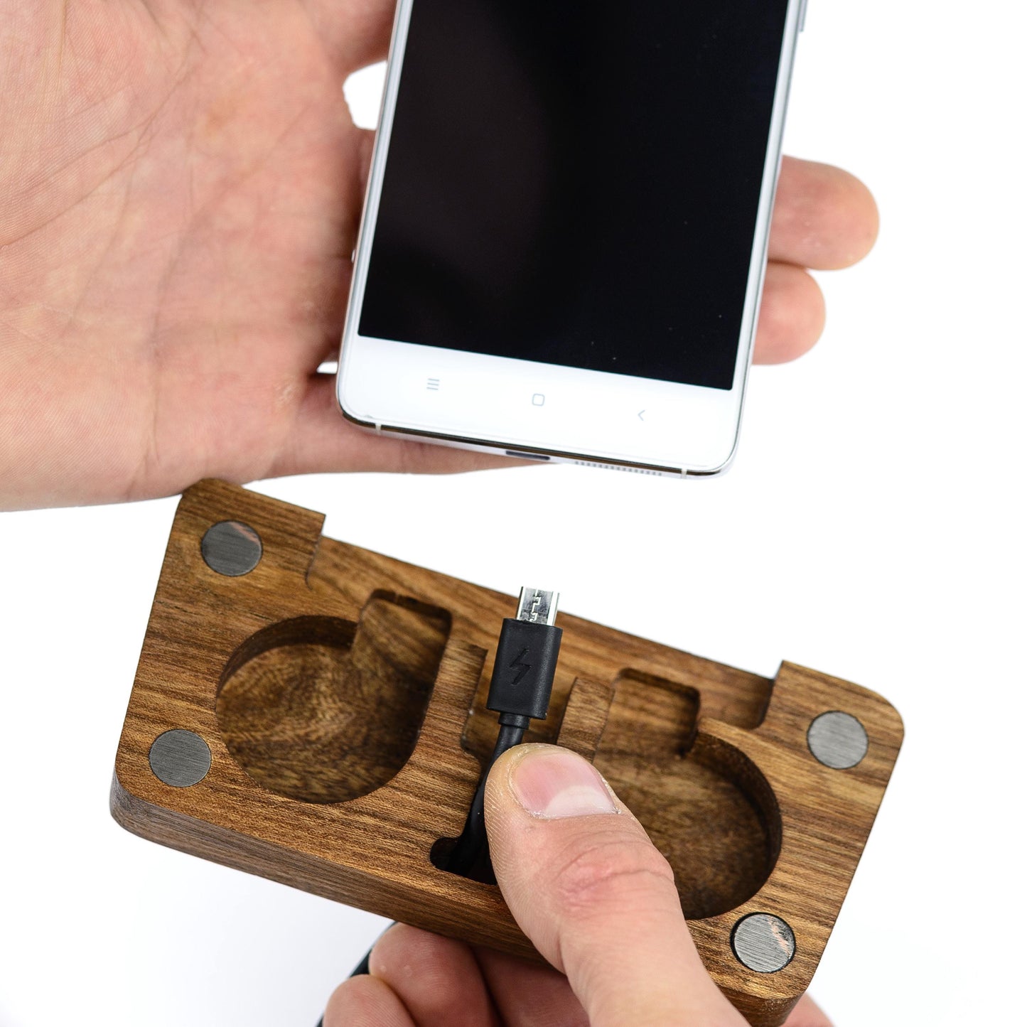 Wood Phone Stand Personalized 5th Anniversary Gift - Phone Accessories