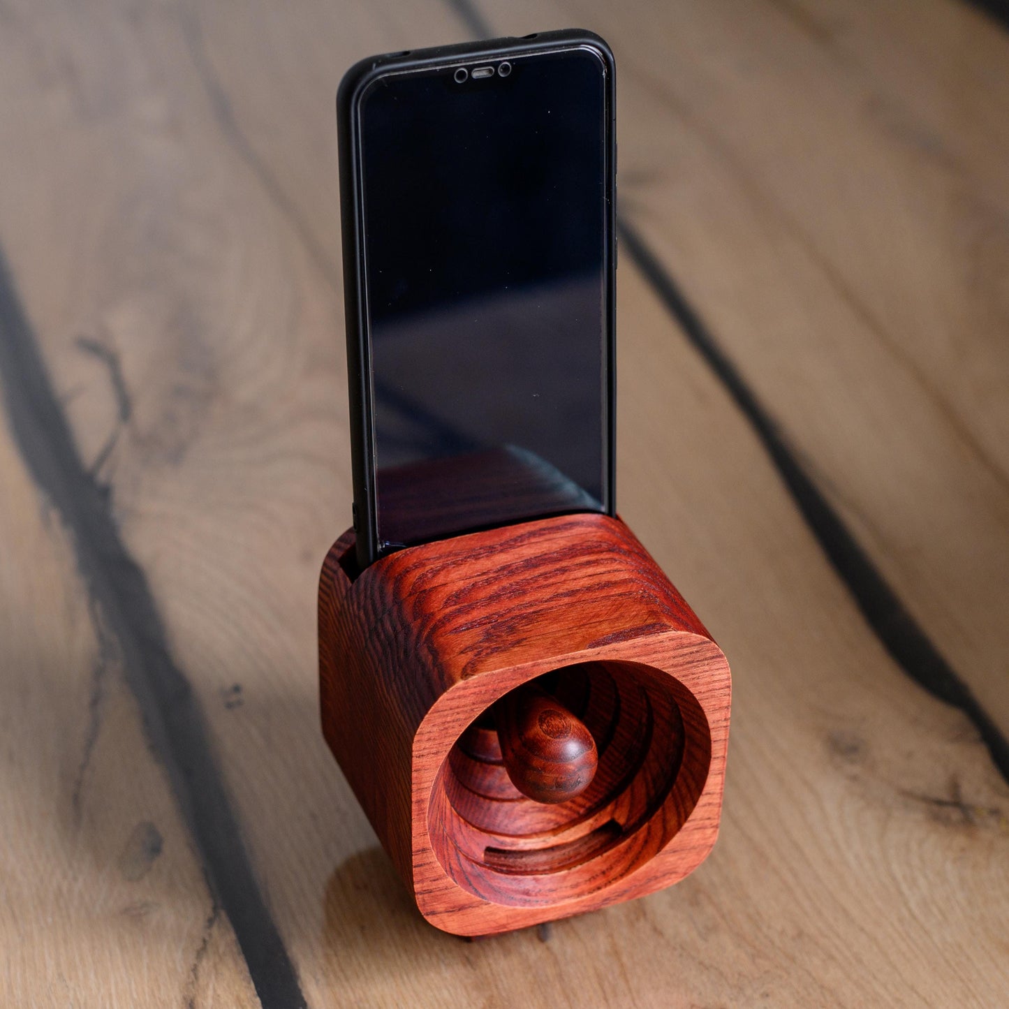 Personalized Wooden Phone Speaker: Handmade Ash Wood Amplifier
