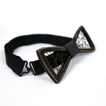 Ash & Walnut Wooden Bow Tie: Groomsmen Wedding Accessory