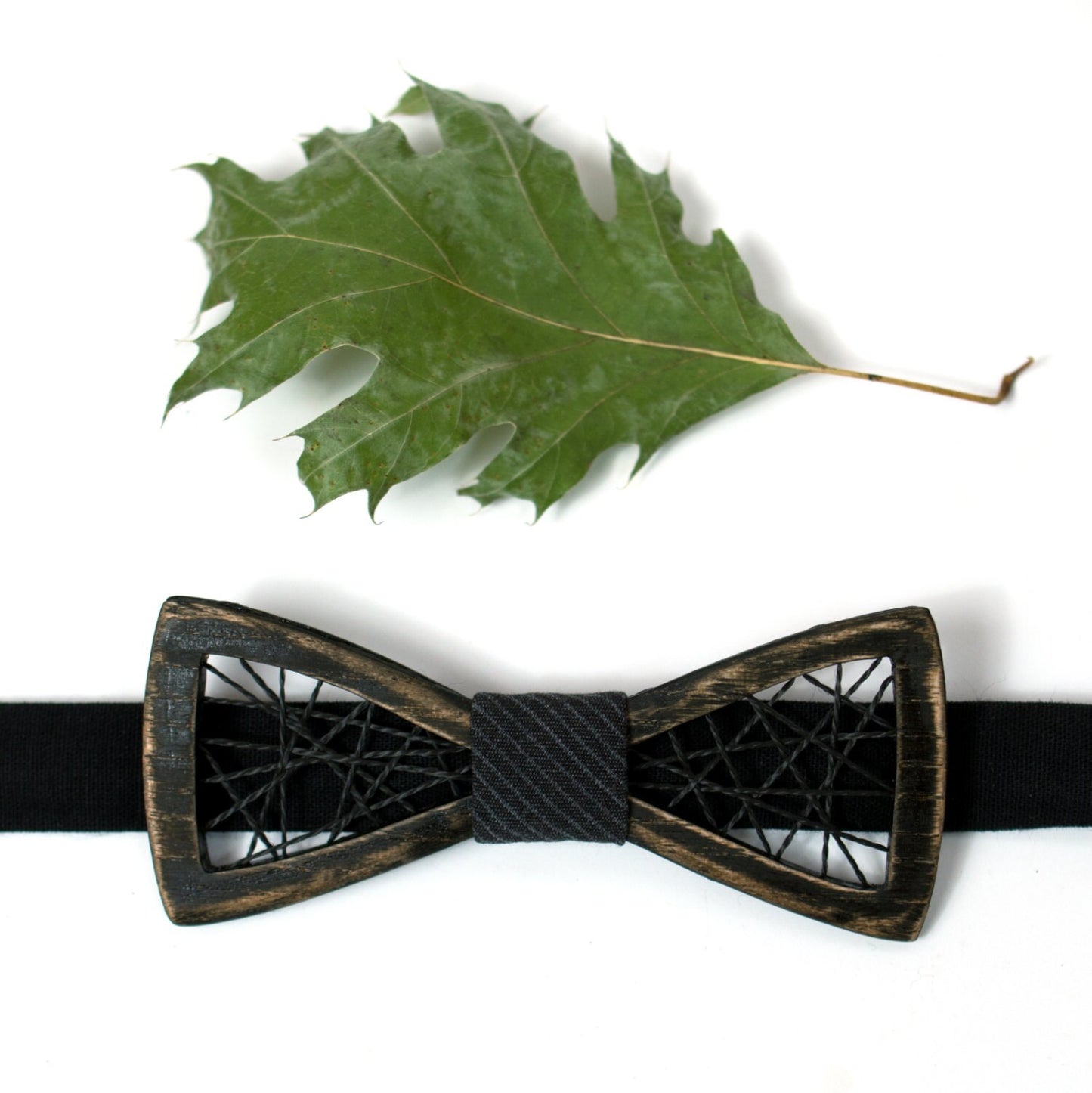 Ash & Walnut Wooden Bow Tie: Groomsmen Wedding Accessory