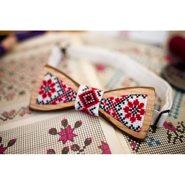 Ukrainian Ornament Wooden Bow Tie, Groomsmen Gift
