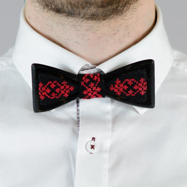 Ethnic Wooden Bow Tie: Ukrainian Ornament, Groomsmen Gift