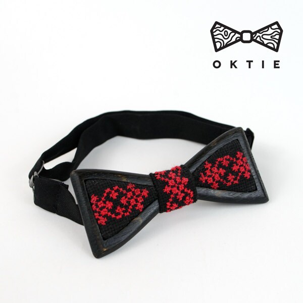 Ethnic Wooden Bow Tie: Ukrainian Ornament, Groomsmen Gift