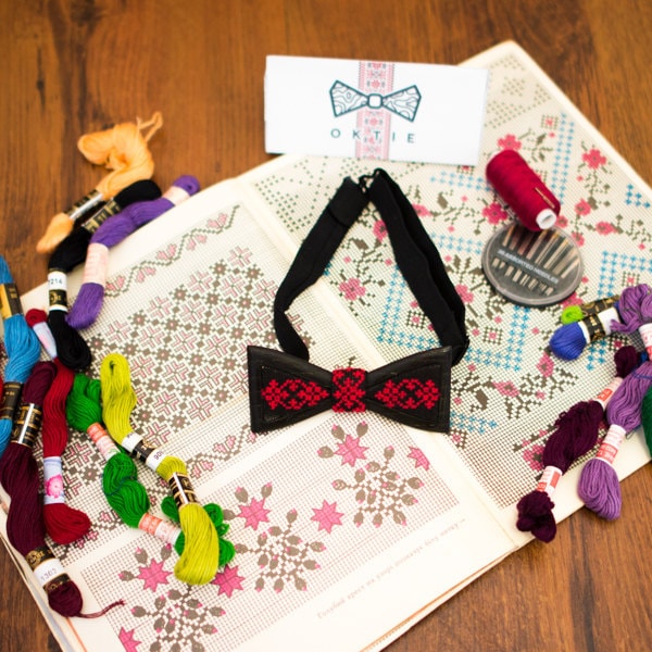 Ethnic Wooden Bow Tie: Ukrainian Ornament, Groomsmen Gift